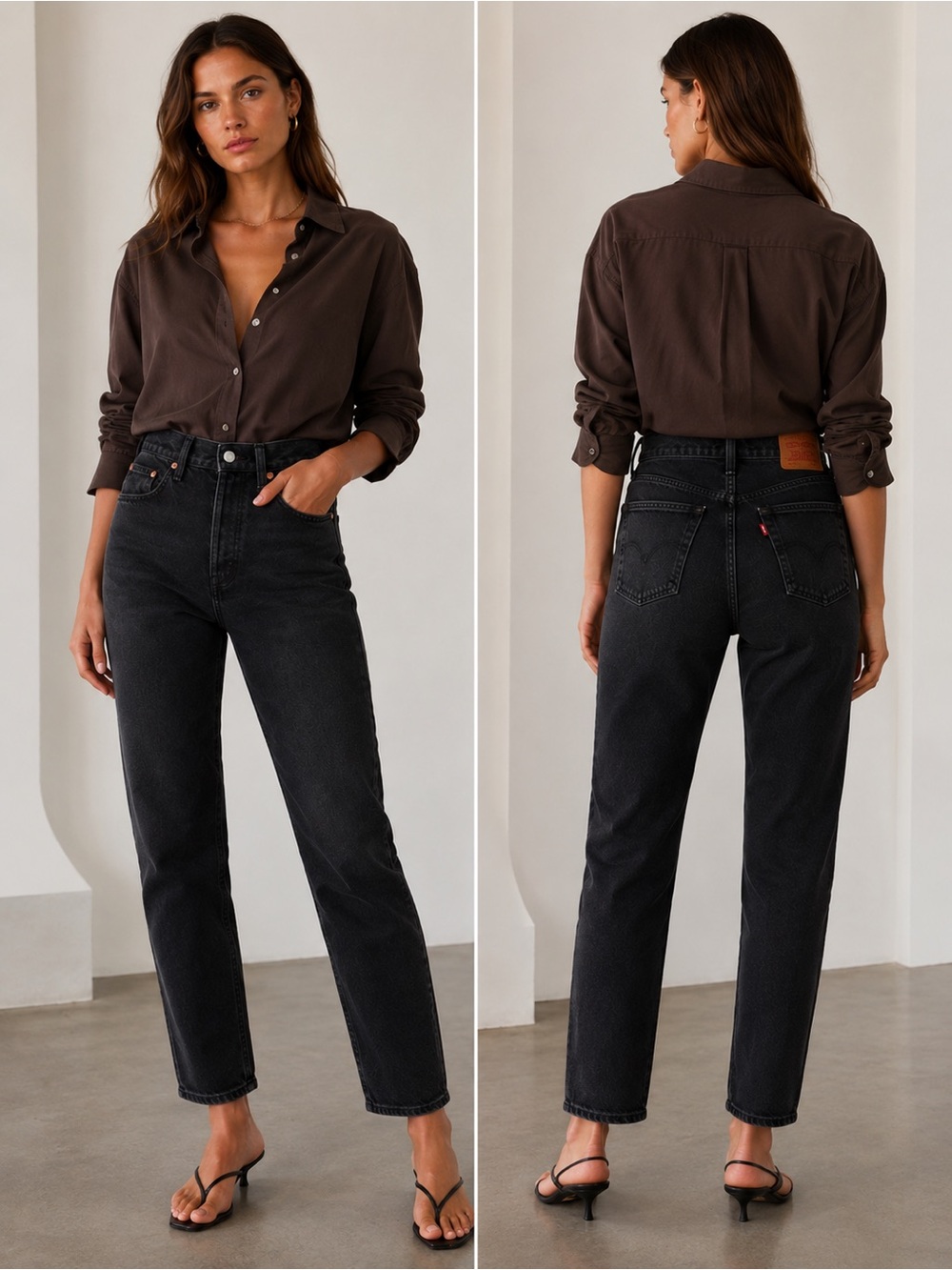 Levi’s Wedgie Icon Fit Straight Jeans in Washed Black Sz 30